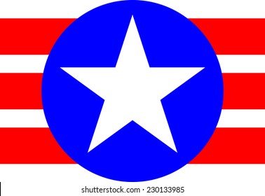 Stylized American flag on a white background background, illustration