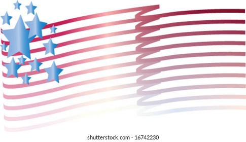 stylized American flag vector design element with stars and stripes