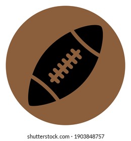 Stylized American Football logo icon, black color with transparent lines. Flat and solid color vector illustration.