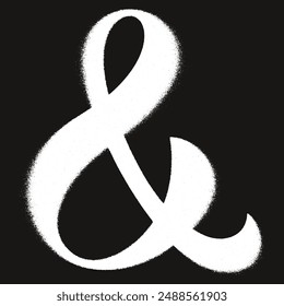 Icono de ampersand estilizado con un diseño con textura y moteado. Ideal para tipografía, Diseño gráfico, branding y proyectos editoriales. Perfecto para medios digitales e impresos.