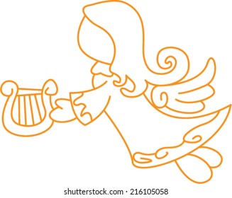 Stylized Angel With Harp