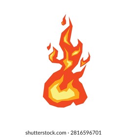 Stylized angular flame design with bold red, orange, and yellow shapes, symbolizing heat, energy, and modern abstract fire representation.