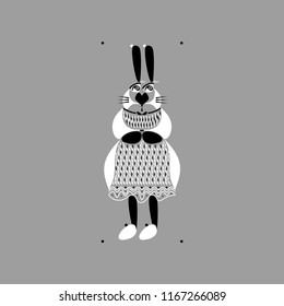 Stylized animal resembling a rabbit.