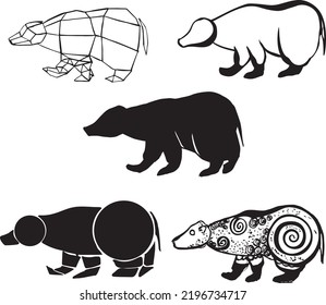 stylized animals, a bear in graphic execution, conditional forms