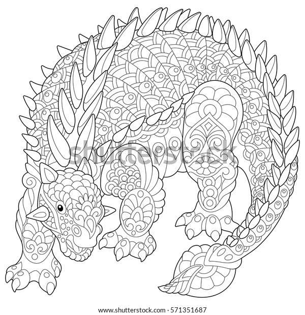 Ankylosaurus Cretaceous Period Dino Coloring Page Dinosaur Coloring