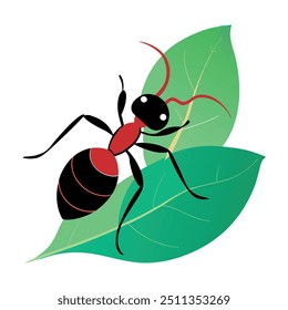 Stylized ant vector graphic for modern designs. Features clean, geometric lines and a minimalist approach, making it perfect for branding or web graphics