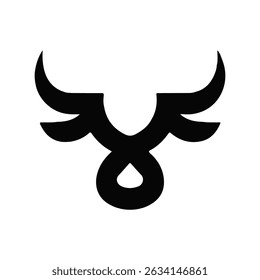 Símbolo de Arte Antler Estilizado em Plano de Fundo Branco Simples em Design Minimalista