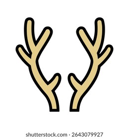 Stylized antlers facing symbolize wilderness minimalism design