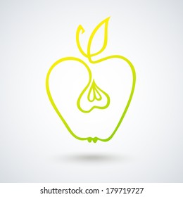 Stylized apple one continuous line