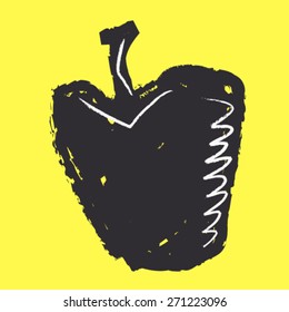 stylized apple vector illustration, isolated object