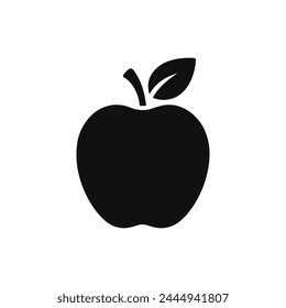 Stylized Apple vector Silhouette illustration