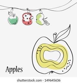 Stylized apples. Hand draw