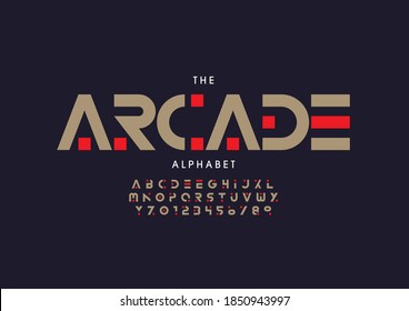 Stylized Arcade Alphabet Font Vector