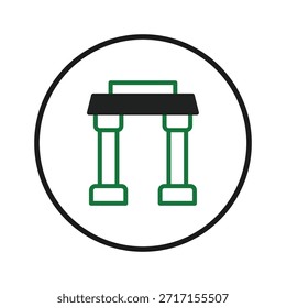 A stylized architectural portal framework, an inviting representation of entry and opportunities. The clean lines and minimalist geometric design make this a unique element for expressing