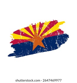 Bandera estilizada de Arizona con efecto grunge - Bandera estatal vintage de Arizona - Ilustración vectorial