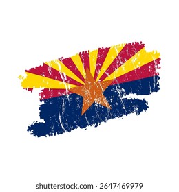 Bandera estilizada de Arizona con efecto grunge - Bandera estatal vintage de Arizona - Ilustración vectorial
