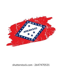 stylized arkansas flag with grunge effect – vintage state flag of arkansas – vector illustration