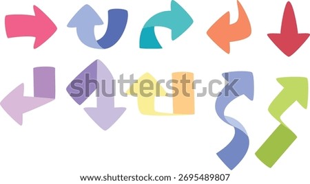 Stylized arrow sign direction collection