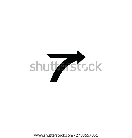 Stylized arrow symbol pointing rightward direction on a clean simple background