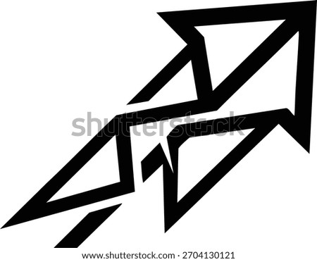 Stylized Arrow with Upward Direction and Abstract Design for Business and Growth Concepts