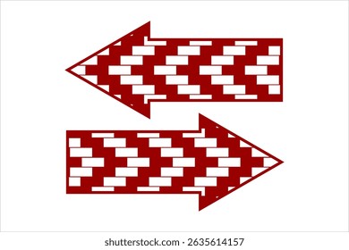 Stylized arrows with geometric pattern, pointing left and right