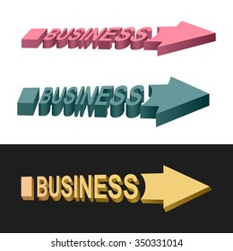 Stylized arrows. Set on a white and black background. Business.