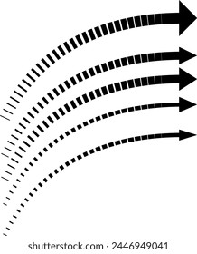flechas estilizadas de diversas Formas y tamaños para decoración y decoración, infografías, Vector