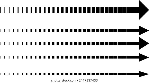 stylized arrows of various shapes and sizes for decoration and decoration, infographics, vector