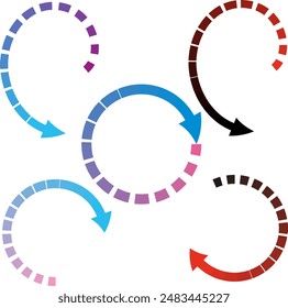 flechas estilizadas de diversas Formas y tamaños para decoración y decoración, infografías, Vector