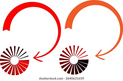 stylized arrows of various shapes and sizes for decoration and decoration, infographics, vector