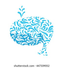 Stylized artistic whale icon