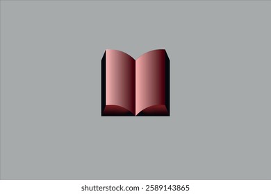 Stylized artwork of an open book with red pages, offering a minimalist and modern design.