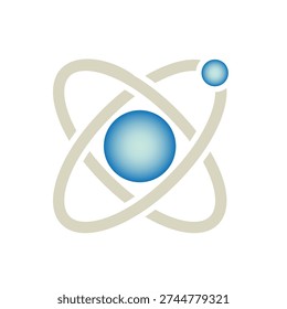Stylized Atom Model with Blue Spheres.