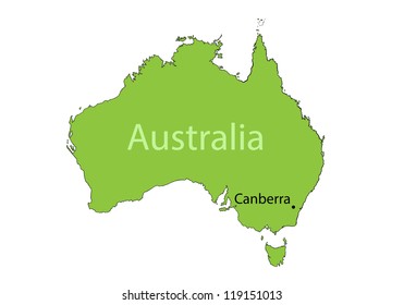 stylized Australia map on white background