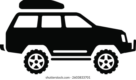 A Stylized Auto Vehicle Icon Showcasing a Side View Illustration on White Background. 