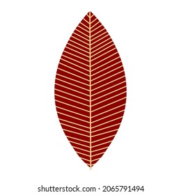 stylized autumn leaf, flat style design, decorative leaf