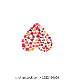Stylized Autumn Maple Leaf Foliage logo icon
