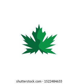 Stylized Autumn Maple Leaf Foliage logo icon