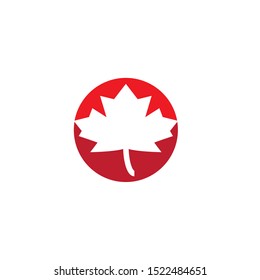 Stylized Autumn Maple Leaf Foliage logo icon