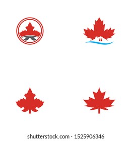 Stylized Autumn Maple Leaf Foliage logo icon
