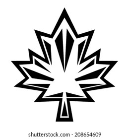Stylized Autumn Maple Leaf Foliage logo icon