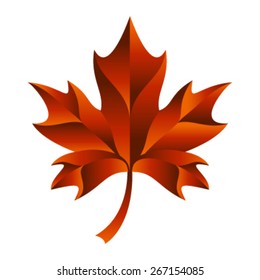 Stylized Autumn Maple Leaf Foliage Logo Icon