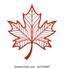 Stylized Autumn Maple Leaf Foliage logo icon