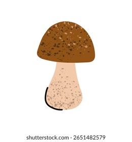 Stylized autumn mushroom. Birch bolete mushroom. 