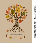 Stylized autumn oak