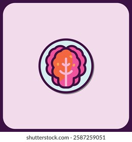 Stylized Autumnal Tree Icon Design Element