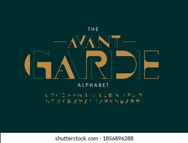 Stylized avant-garde alphabet font vector