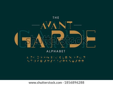 Stylized avant-garde alphabet font vector