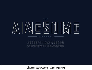 Stylized awesome alphabet font vector