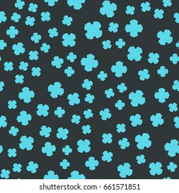 stylized Azure Clover Seamles Print